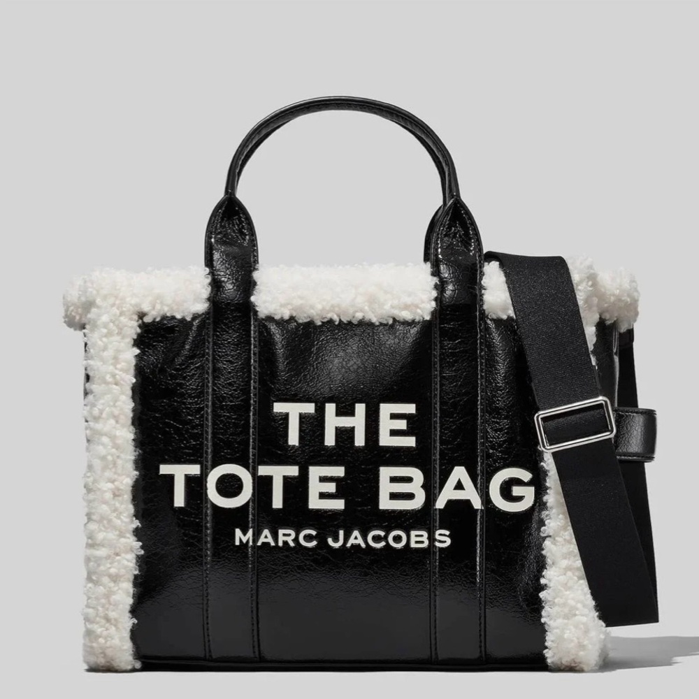 BRAND NEW MARC JACOBS MEDIUM CRINKLE SHEARLING TOTE BAG